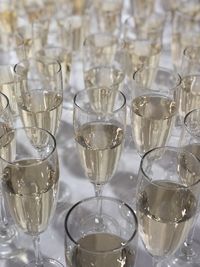 Close-up of glasses on table
