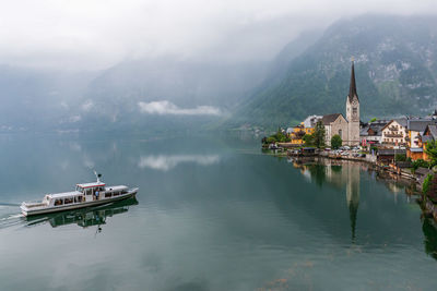 Panoramic view of buildings on mountain