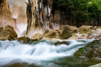 Scenic view of waterfall