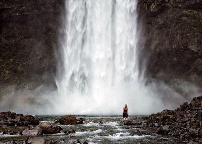 Scenic view of waterfall