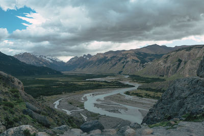 Scenic view of mountains against sky