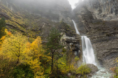 Scenic view of waterfall