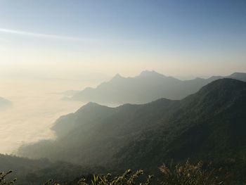 Scenic view of mountains against sky