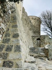 Low angle view of old ruin building