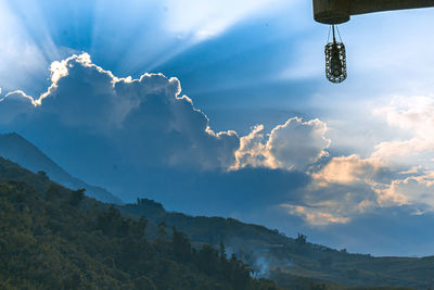 Low angle view of mountain against sky