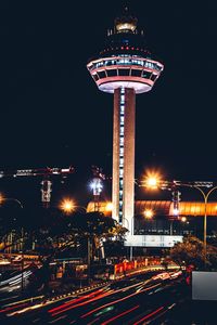 Light trails in city at night