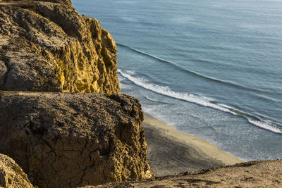 Rock formation on beach