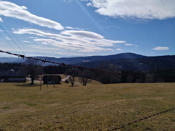 Scenic view of field against sky