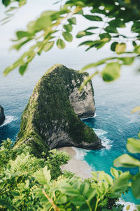 High angle view of rocks on field
