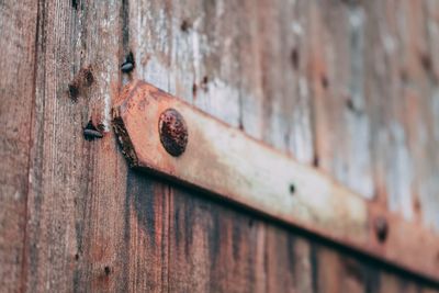 Close-up of rusty metal door