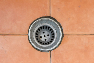 High angle view of electric light on wall