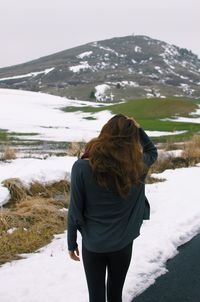 Rear view of woman looking at view