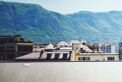 High angle view of mountain range