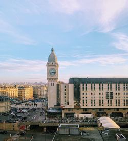 Train station building in city on paris 