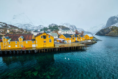 Nusfjord fishing village in norway on lofoten islands