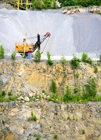 View of working on rock