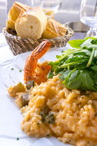 Close-up of risotto in plate