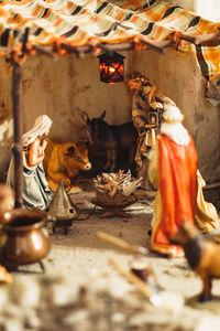 Close-up of nativity scene. 