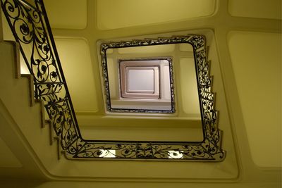 Low angle view of spiral staircase of building