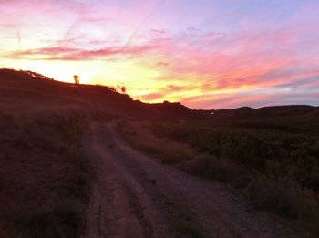 Country road at sunset