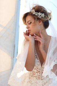 Bride on a sailing yacht