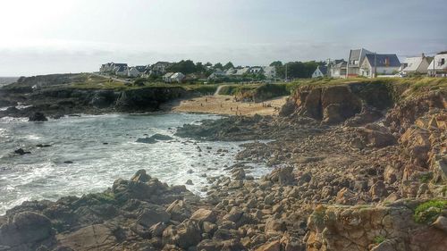 View of rocks in sea