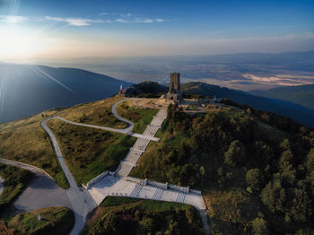 High angle view of landscape against sky