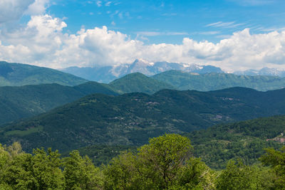 Scenic view of mountains against sky