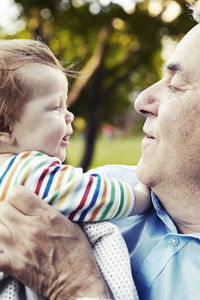 Grandfather with baby