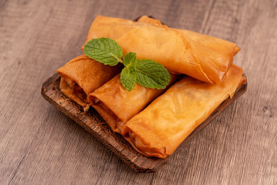 Close-up of food on table