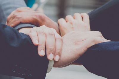 Close-up of couple hands