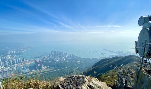 Panoramic view of city and buildings against sky