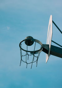 Low angle view of basketball hoop against sky