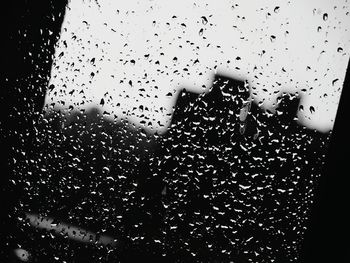 Close-up of water drops on window
