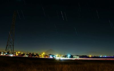 Illuminated city at night