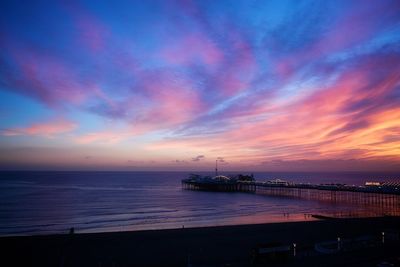 Scenic view of sea at sunset