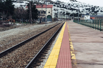 Railroad tracks in city