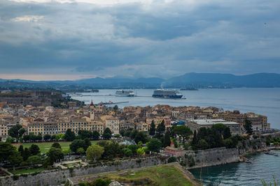 Urban and marine recreation island surrounded purest sea water and historic city of kerkyra greece