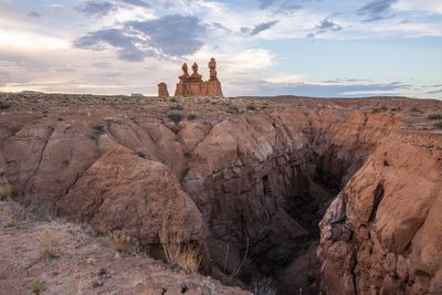 View of rock formations against sky