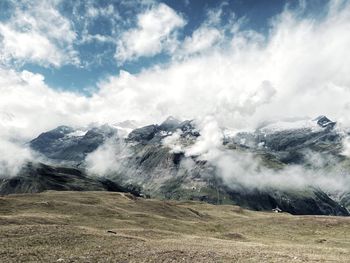 Explosion like clouds on the swiss alps 