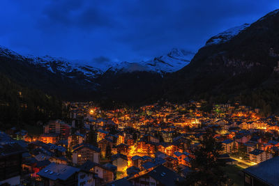 High angle view of townscape against sky