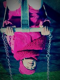 Close-up of red wall