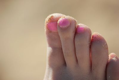 Close-up of woman messy leg