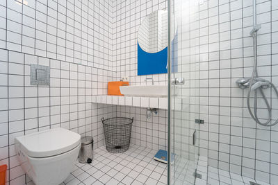View of white wall in bathroom
