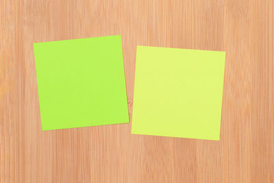 Directly above shot of empty paper on wood