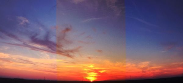 Low angle view of sky at sunset