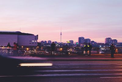 Illuminated city at night