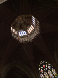 Low angle view of ceiling against sky