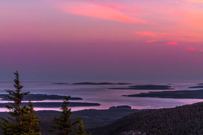 Scenic view of landscape against sky during sunset