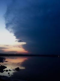 Scenic view of sea against sky at sunset